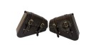 Royal Enfield Interceptor 650 Mounting Rails With Leather Pannier Pair Bags - SPAREZO